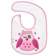 AKUKU baby terry bib white with pink owl - Bib