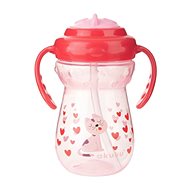 AKUKU cup with silicone straw hearts pink, 360 ml - Children's Water Bottle