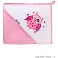 AKUKU baby towel 80 × 80 pink with owl - Children's Bath Towel
