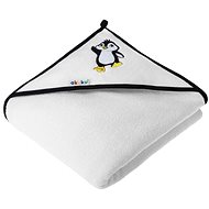 AKUKU baby towel 100 × 100 white with penguin - Children's Bath Towel