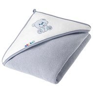 AKUKU baby towel 100 × 100 grey with teddy bear - Children's Bath Towel