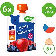 DEVA Apple, Blueberry 6×90g - Baby Food