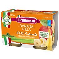 PLASMON bezlepkový ovocný, jablko a banán 2× 104 g, 4 mes.+ - Príkrm