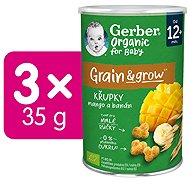 GERBER Organic křupky s mangem a banánem 3× 25 g - Crisps for Kids