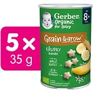GERBER Organic chrumky banánové 5× 35 g - Chrumky pre deti