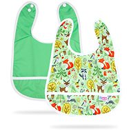 PETIT LULU Bib +3m 2 pcs (green, forest animals) - Bib