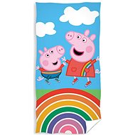 TIPTRADE Peppa malac színes szivárvány 70×140 cm - Gyerek fürdőlepedő