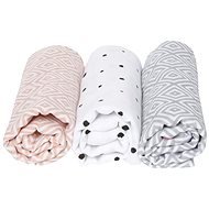 MOTHERHOOD Muslin Diapers Pink Squares 3 pcs, 70 × 80 cm - Cloth Nappies