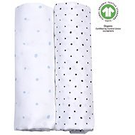 MOTHERHOOD muslin nappies BIO Blue and Black Dots 2 pcs, 85 × 85 cm - Cloth Nappies