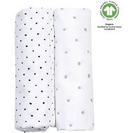 MOTHERHOOD muslin nappies BIO Grey and Black Dots 2 pcs, 85 × 85 cm - Cloth Nappies