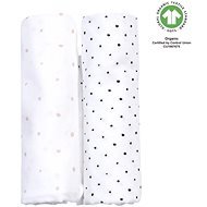 MOTHERHOOD muslin nappies BIO Pink and Black Dots 2 pcs, 85 × 85 cm - Cloth Nappies