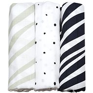 MOTHERHOOD muslin diapers Dark Blue Zebra 3 pcs, 70 × 80 cm - Cloth Nappies