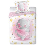 FARO detská bavlnená posteľná bielizeň Slon 100 × 135 cm - Detská posteľná bielizeň