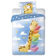 FARO detská bavlnená posteľná bielizeň Žirafa 100 × 135 cm - Detská posteľná bielizeň