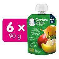 GERBER Organic pear, apple & banana pouch 6× 90g - Meal Pocket