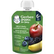 GERBER Organic vrecko jablko, banán, čučoriedka a černica 90 g - Kapsička pre deti