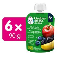 GERBER Organic apple, banana, blueberry and blackberry pouch 6× 90g - Meal Pocket