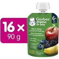 GERBER Organic capsule apple, banana, blueberry and blackberry 16×90 g - Meal Pocket