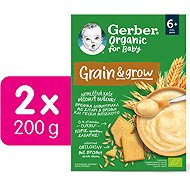GERBER Organic nemléčná kaše s příchutí sušenky 2× 200 g - Dairy-Free Porridge