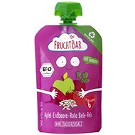 FruchtBar BIO 100 % recyklovateľná ovocná kapsička s jablkom, jahodou, červenou repou a ryžou 100 g - Kapsička pre deti