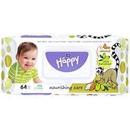 HAPPY Baby mandula és olívaolaj 64 darab - Popsitörlő