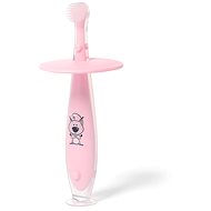 BabyOno Baby Toothbrush with Stopper 6 m+, pink - Toothbrush
