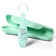 BabyOno baby silicone spoon in case, mint - Children's Cutlery