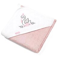 BabyOno hooded towel bamboo 85 x 85 cm, swan, pink - Children's Bath Towel