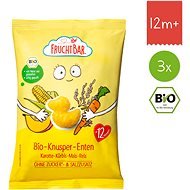 FruchtBar BIO chrumky kačičky kukurica, mrkva a dyňa 3× 30 g - Chrumky pre deti
