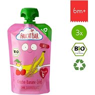 FruchtBar BIO 100% recyclable fruit capsule with banana, cherries and semolina 3×100 g - Meal Pocket