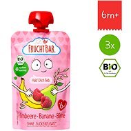FruchtBar Organic fruit pocket with banana, pear, raspberries and oats 3×100 g - Meal Pocket