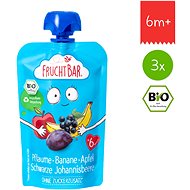 FruchtBar Organic fruit pocket with apple, banana, plum and blackcurrant 3×100 g - Meal Pocket