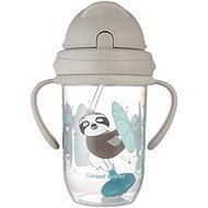 Canpol Babies non-spilling cup with straw and weight Exotic Animals 270 ml, grey - Baby cup