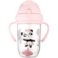 Canpol Babies non-spilling cup with straw and weight Exotic Animals 270 ml, pink - Baby cup