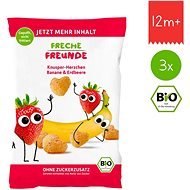 Freche Freunde Organic Corn, banana and strawberry crisps 3×30 g - Crisps for Kids