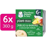 GERBER Organic 100% vegetable dessert apple and pineapple with coconut milk 6× (4×90 g) - Baby Food