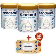 Kendamil follow-up milk 2 DHA+ (3×800 g) + Beginnings wipes 64 pcs - Baby Formula