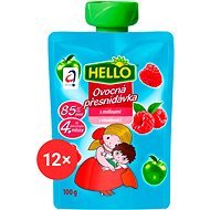 HELLO fruit pocket with raspberries 12×100 g - Meal Pocket