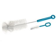 AKUKU kartáč na láhev a dudlík, modrý - Brush for Cleaning Feeding Bottles