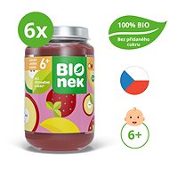 BIOnek Organic apple, strawberry and banana 6× 190 g - Baby Food
