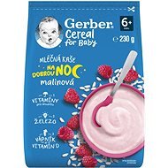 GERBER Cereal mléčná kaše Dobrou noc malinová 230 g - Milk Porridge