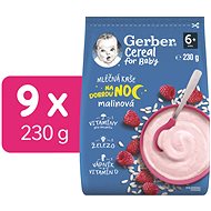 GERBER Cereal mléčná kaše Dobrou noc malinová 9× 230 g - Milk Porridge