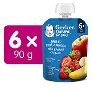 GERBER Natural apple, banana and strawberry pouch 6× 90g - Meal Pocket