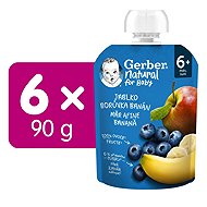 GERBER Natural kapsička jablko, borůvka a banán 6× 90 g - Meal Pocket