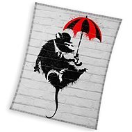 CARBOTEX Gyerek pléd Banksy patkány esernyővel 150×200 cm - Pléd