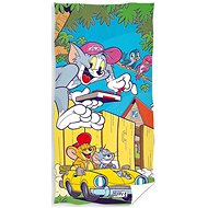 CARBOTEX Tom a Jerry ve žlutém kabrioletu 70×140 cm - Children's Bath Towel