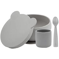 MINIKOIOI set na stolování BLW I, Powder Grey - Children's Dining Set