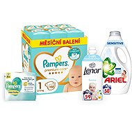PAMPERS package I. (diapers size 1 - 156 pcs, wet wipes, washing gel and fabric softener) - Baby Health Check Kit