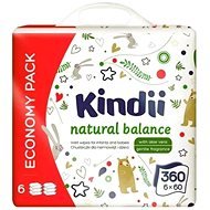 KINDII Natural Balance 6× 60 ks - Detské vlhčené obrúsky