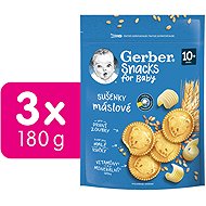 GERBER Snacks máslové sušenky 3× 180 g - Children's Cookies